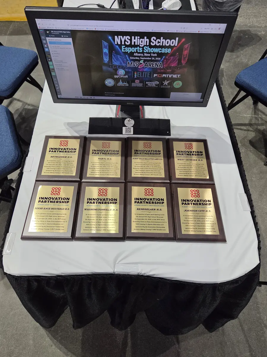 Recognition plaques for each participating high school