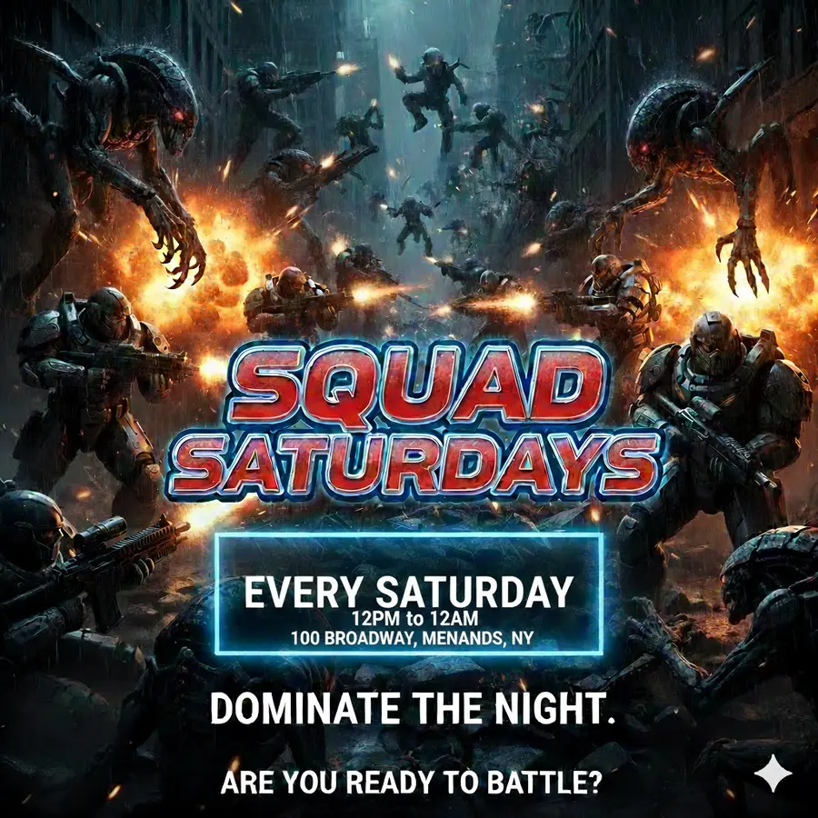 Squad Saturdays event flyer